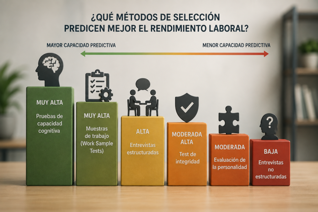Métodos de selección que predicen mejor el rendimiento de un candidato